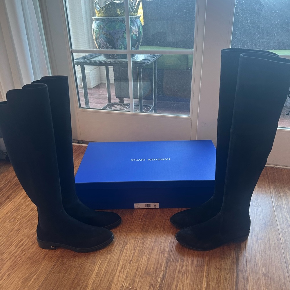 Bundle of 2 Pairs of Stuart Weitzman Suede Over-the-Knee Boots + Box